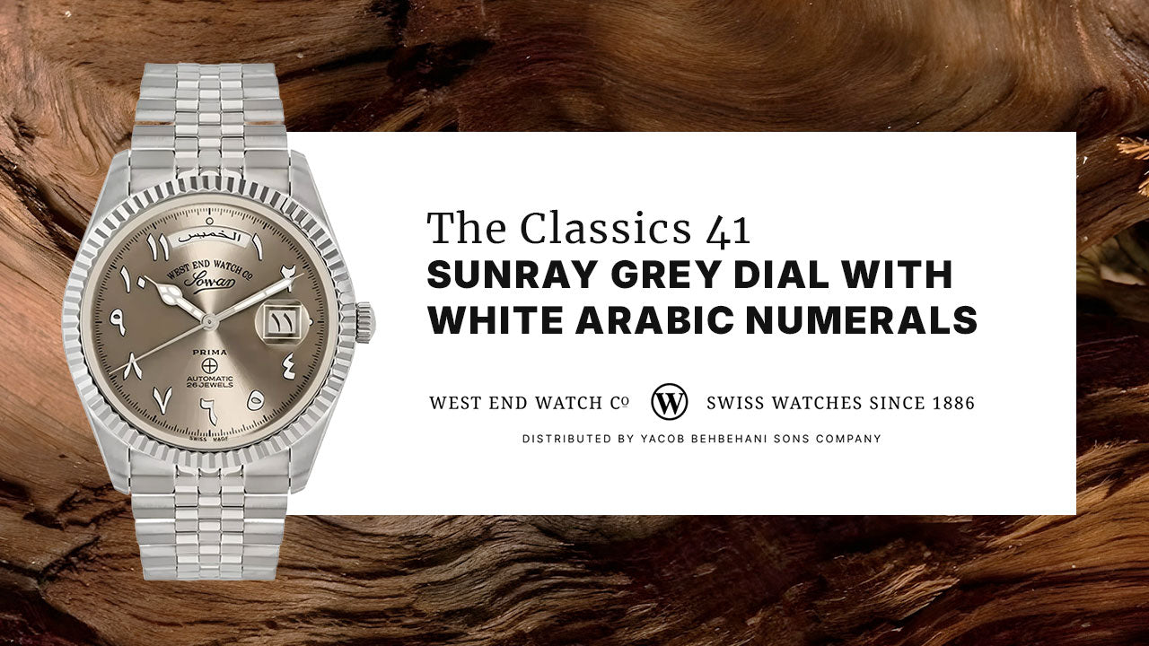 Introducing the CLASSICS 41 Sunray Grey Dial with Eastern Arabic Numerals