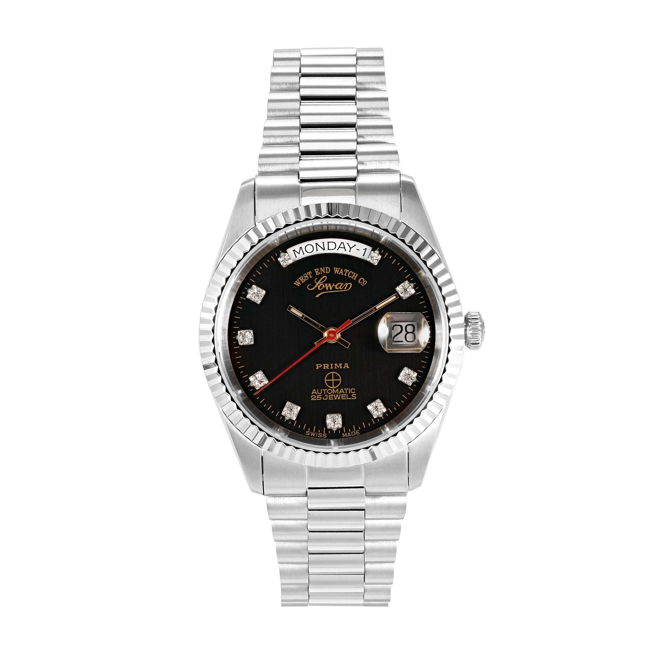 THE CLASSICS 37 - BLACK DIAL WITH ZIRCONE STONES