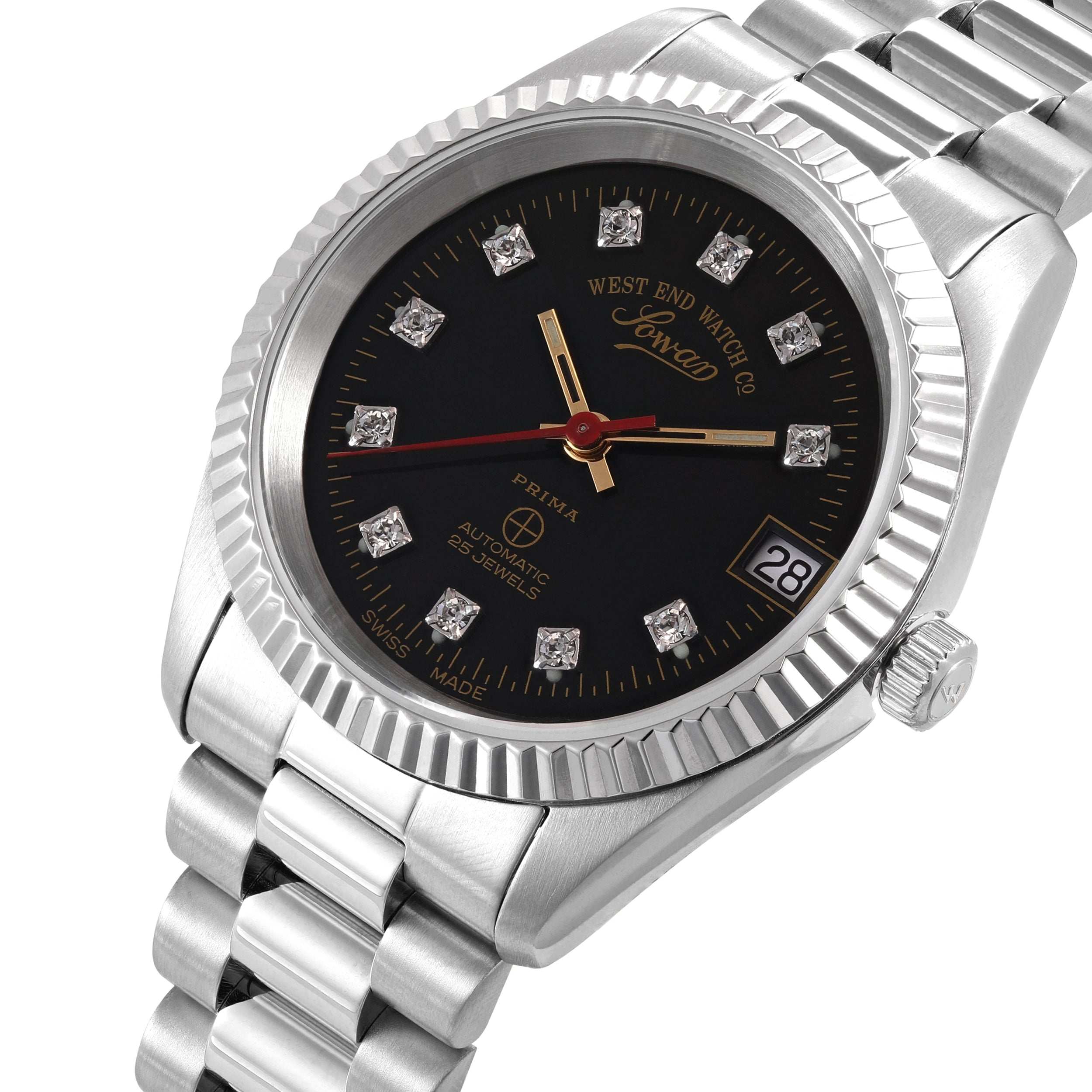THE CLASSICS 37 - BLACK DIAL WITH ZIRCONE STONES