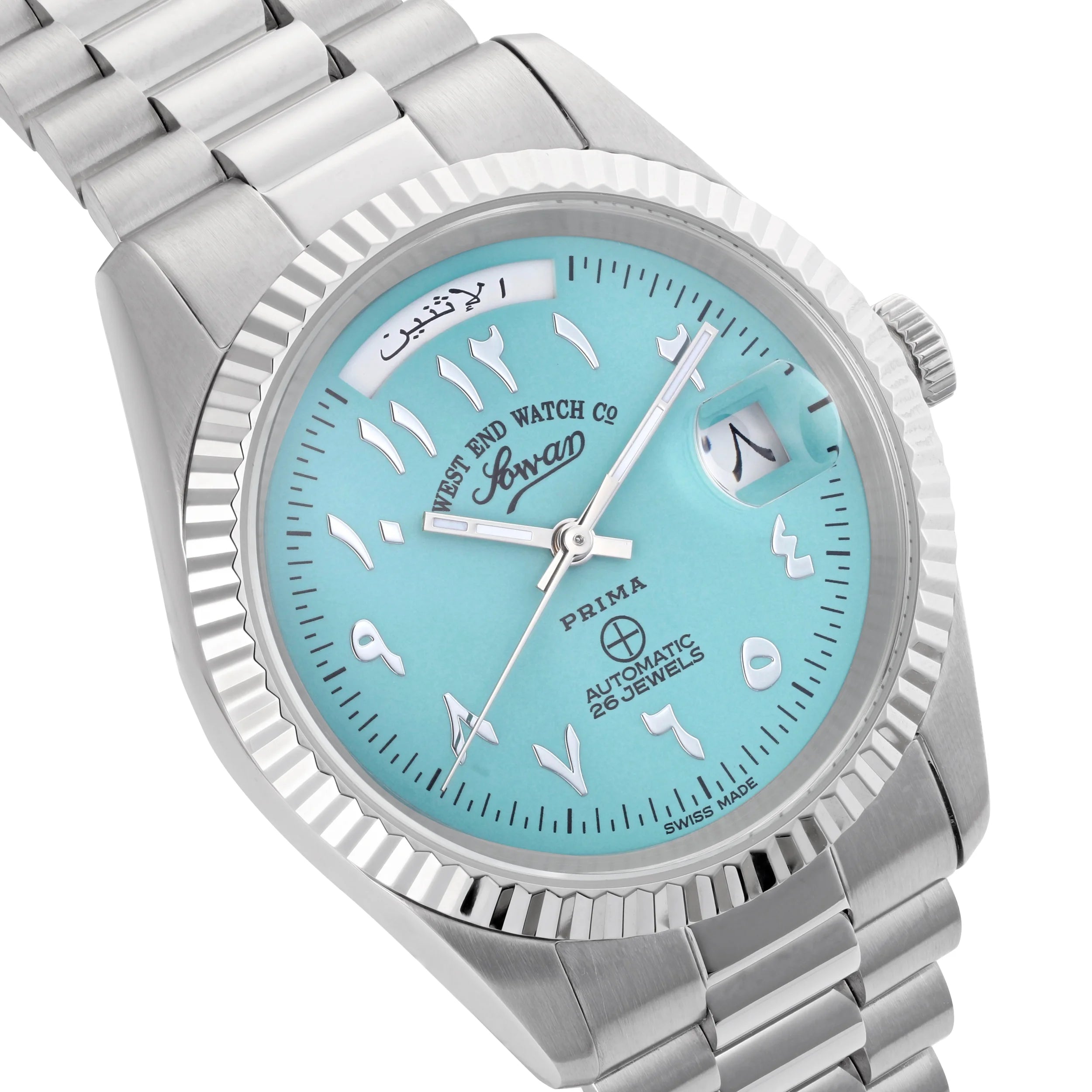 THE CLASSICS 37 - TURQUOISE DIAL WITH SS EASTERN ARABIC NUMERALS