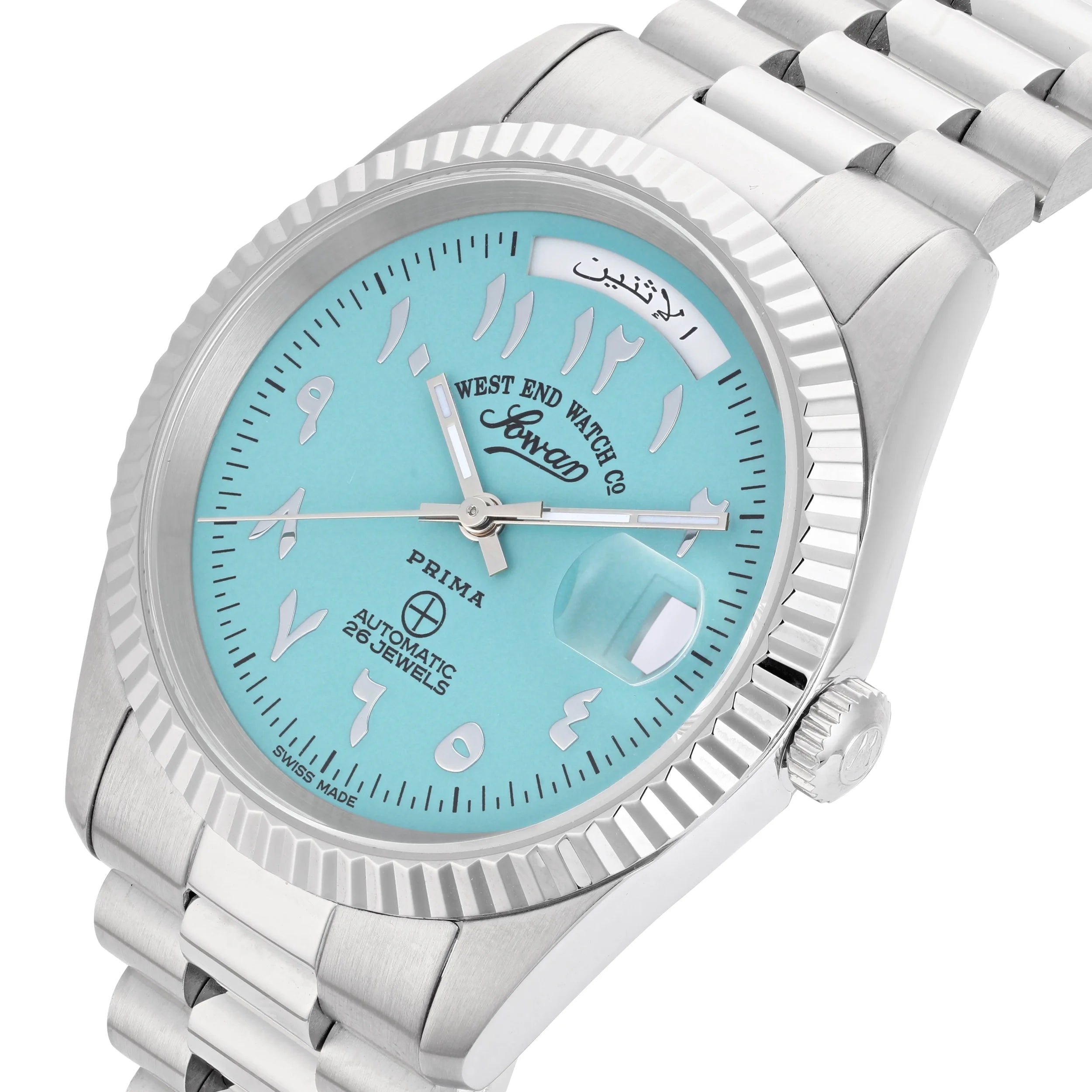 THE CLASSICS 37 - TURQUOISE DIAL WITH SS EASTERN ARABIC NUMERALS