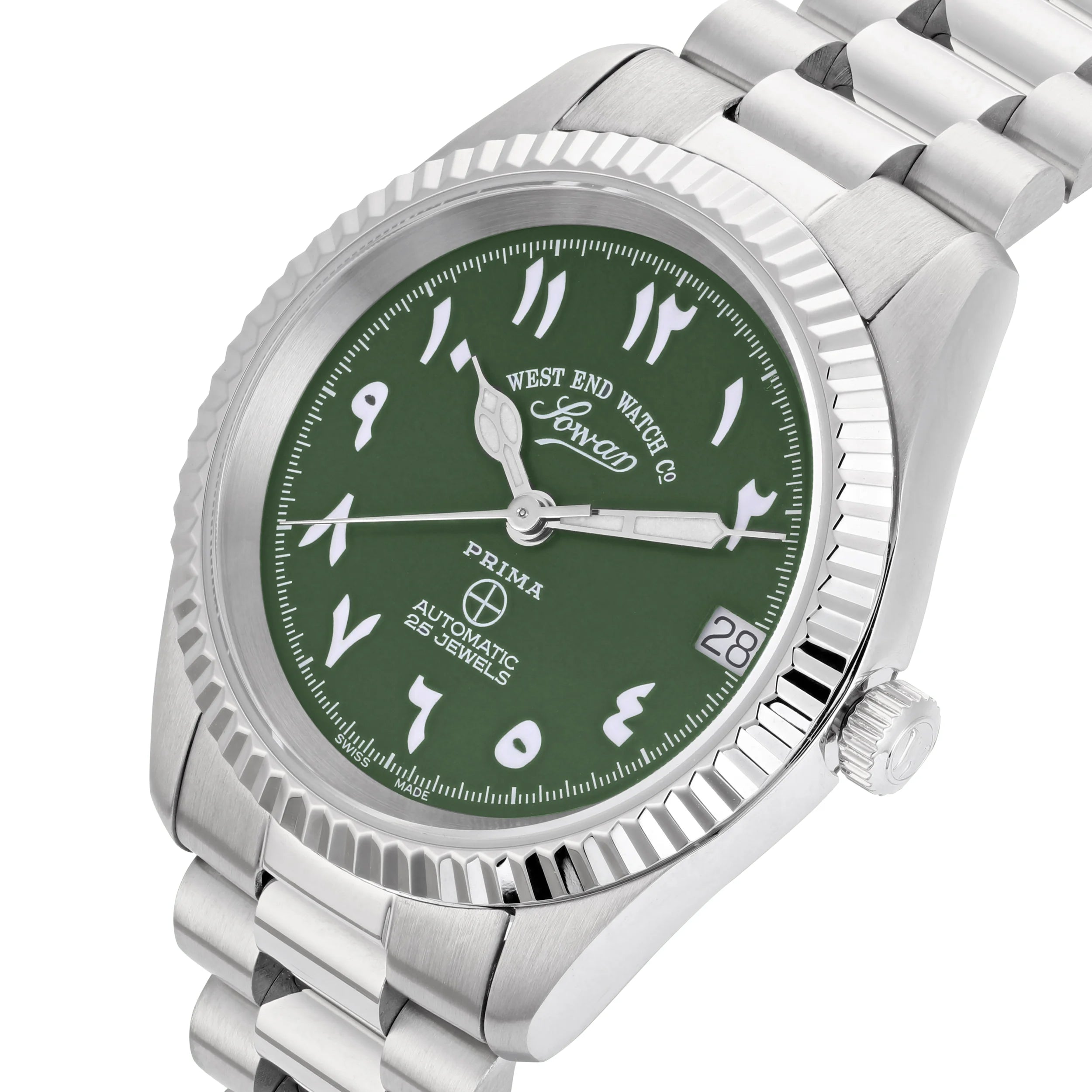 THE CLASSICS 32 - GREEN MOTHER OF PEARL WITH WHITE EASTERN ARABIC NUMERALS