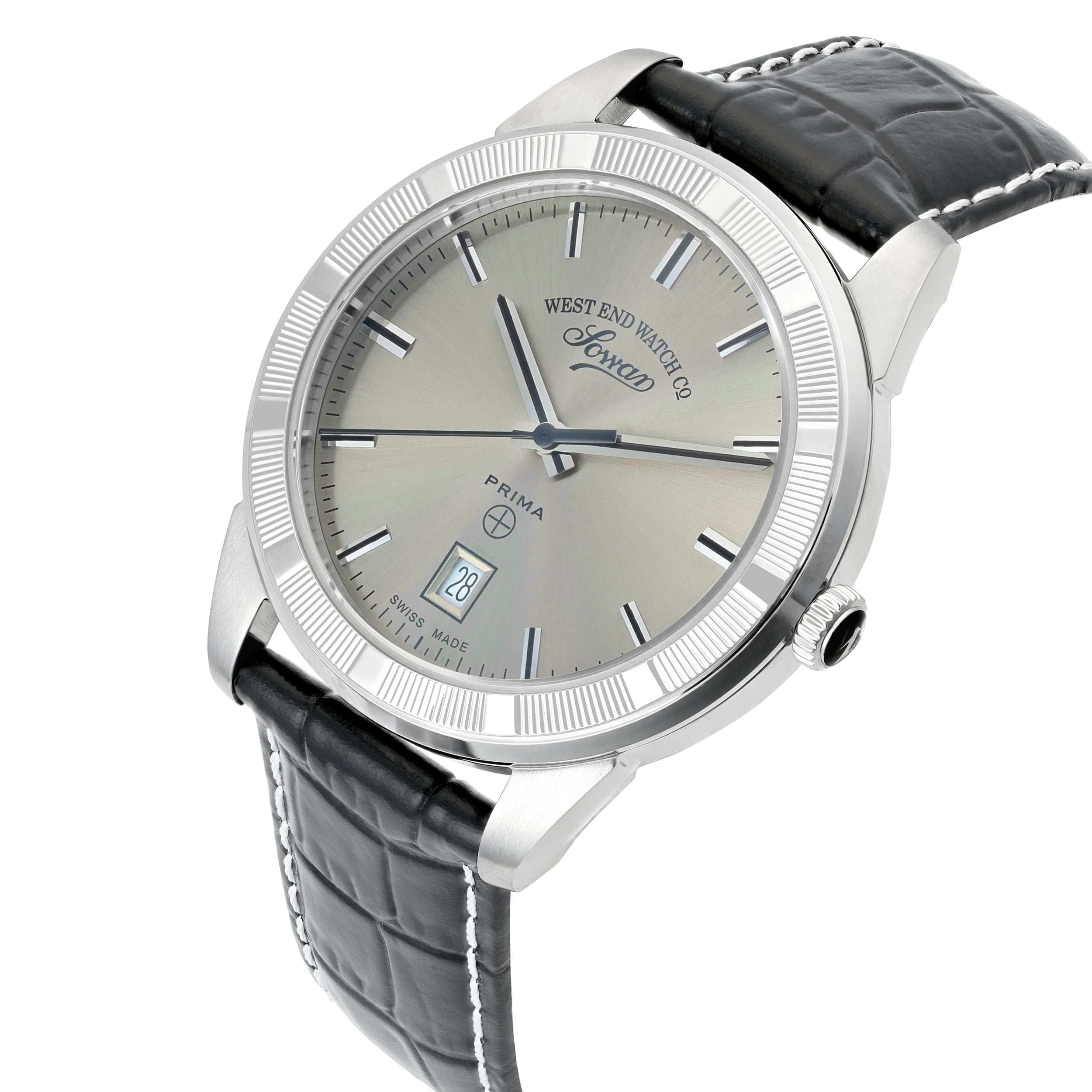 DARYA - RHODIUM DIAL W/ LEATHER STRAP