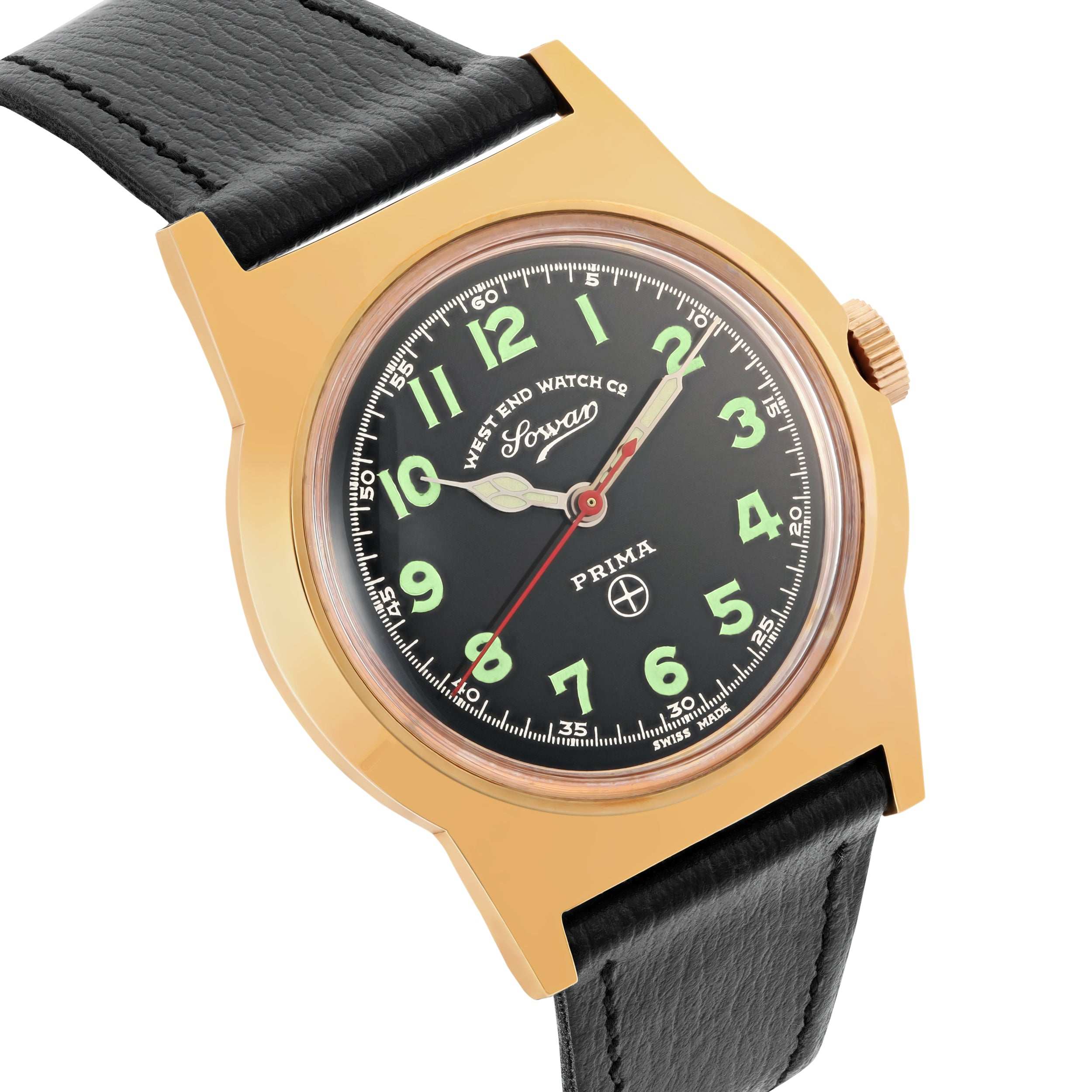 VINTAGE WINDING CALENDAR - BLACK WITH GREEN NUMERALS