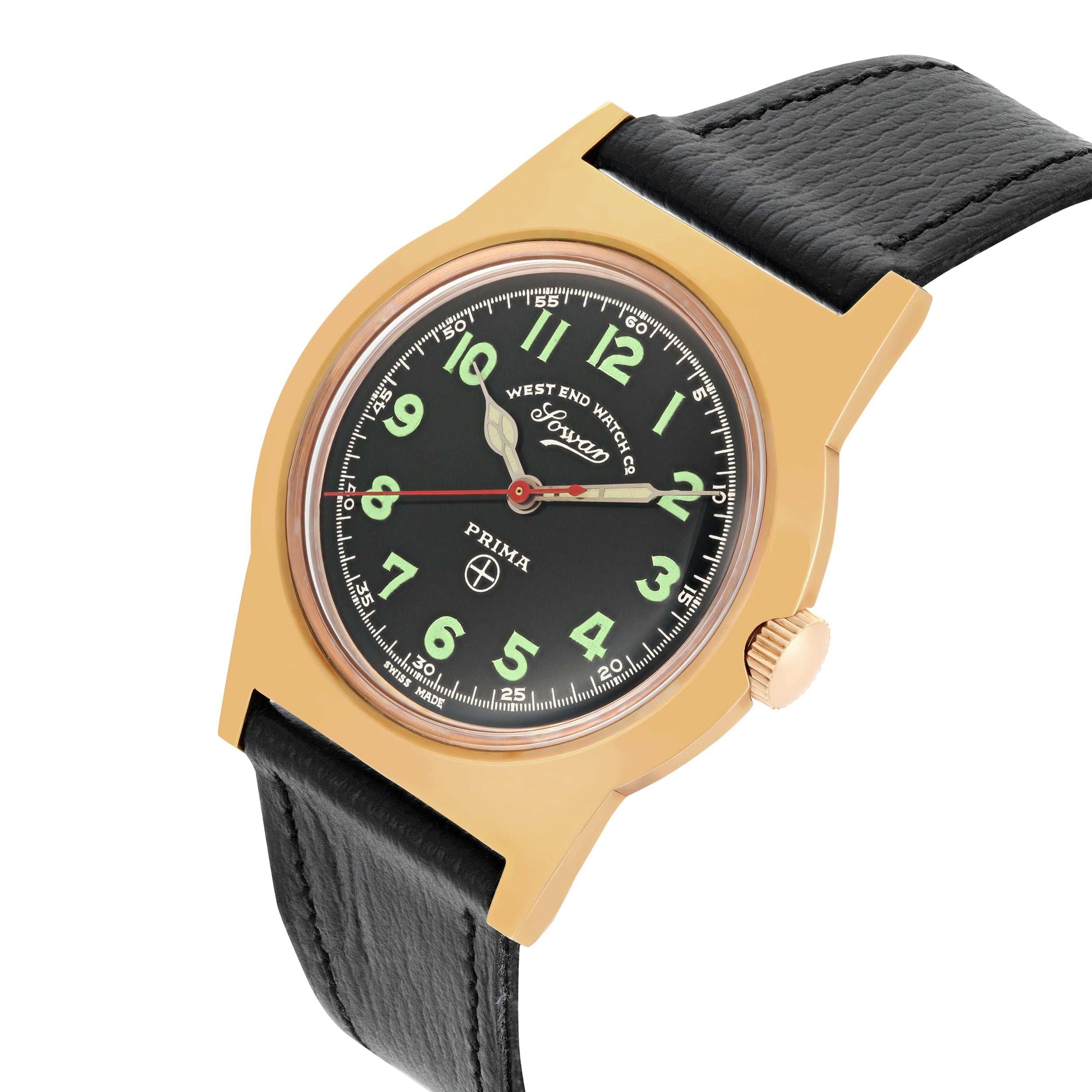 VINTAGE WINDING CALENDAR - BLACK WITH GREEN NUMERALS