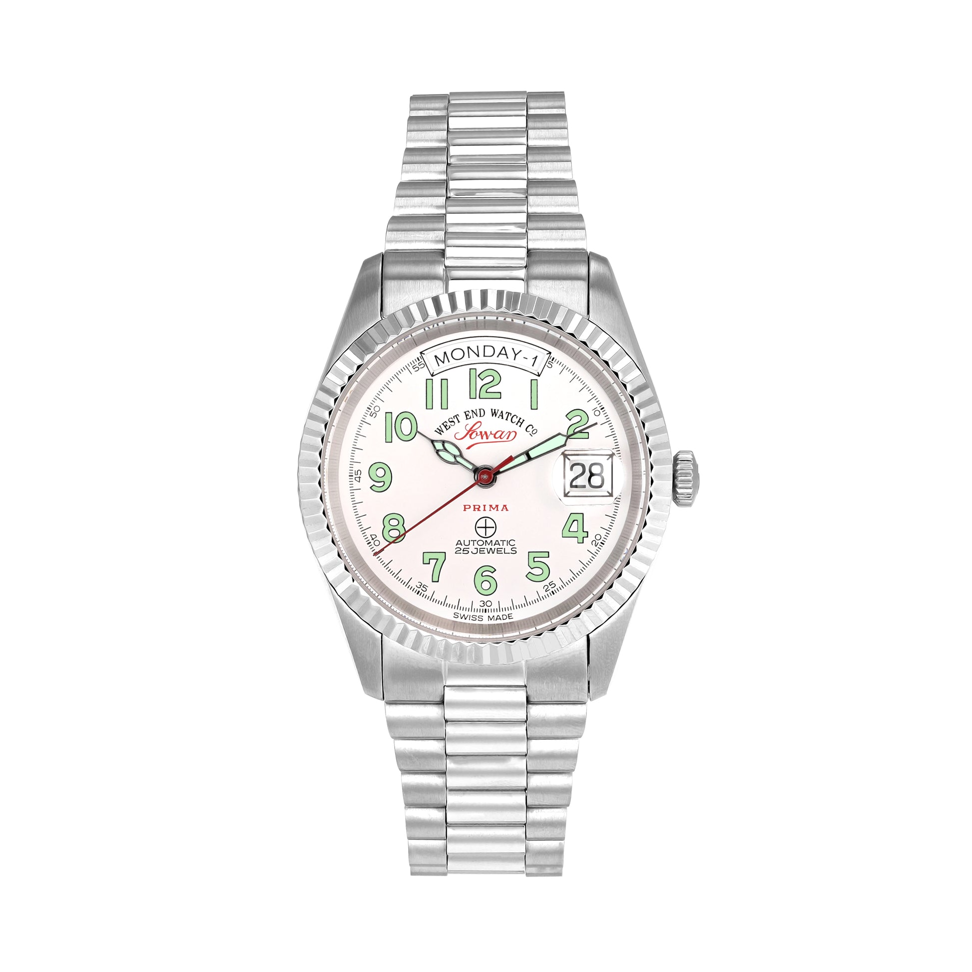 CLASSICS 37 - WHITE DIAL WITH LUMINESCENT GREEN NUMERALS