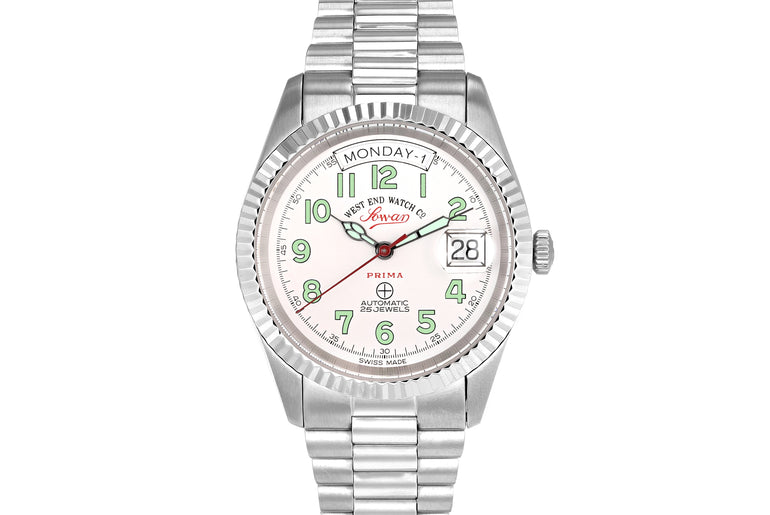 CLASSICS 37 - WHITE DIAL WITH LUMINESCENT GREEN NUMERALS