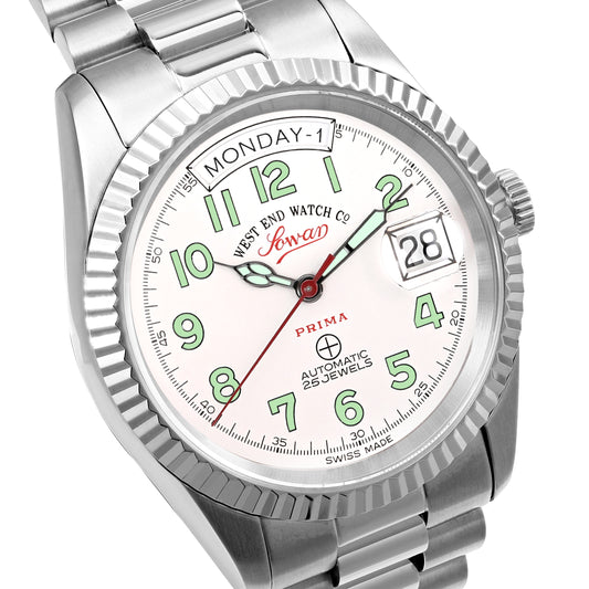 CLASSICS 37 - WHITE DIAL WITH LUMINESCENT GREEN NUMERALS