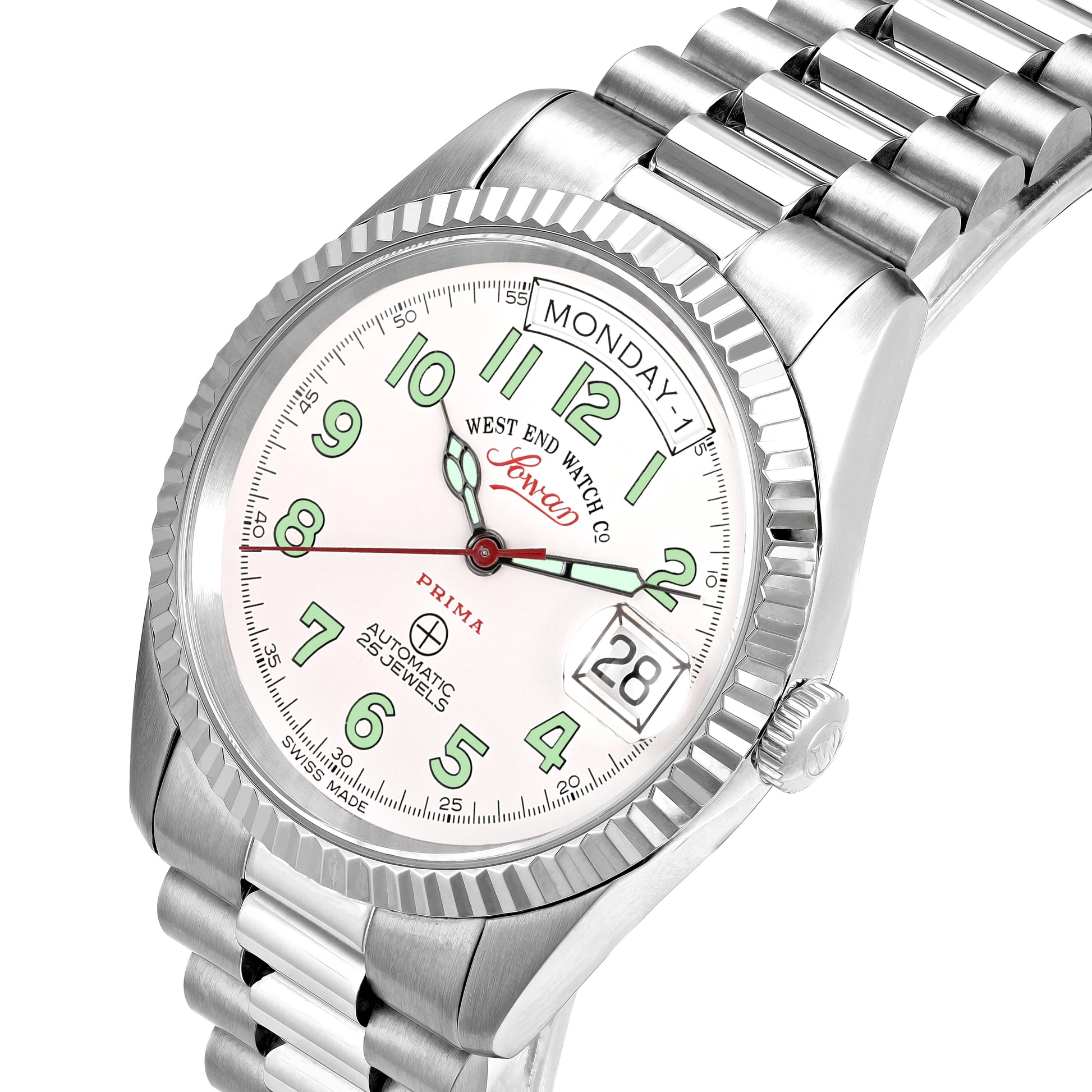 CLASSICS 37 - WHITE DIAL WITH LUMINESCENT GREEN NUMERALS