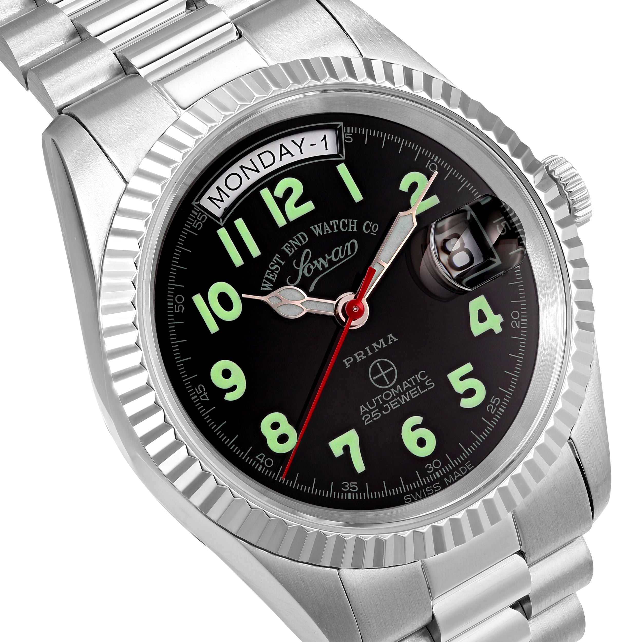 CLASSICS 37 - BLACK DIAL WITH LUMINESCENT GREEN NUMERALS