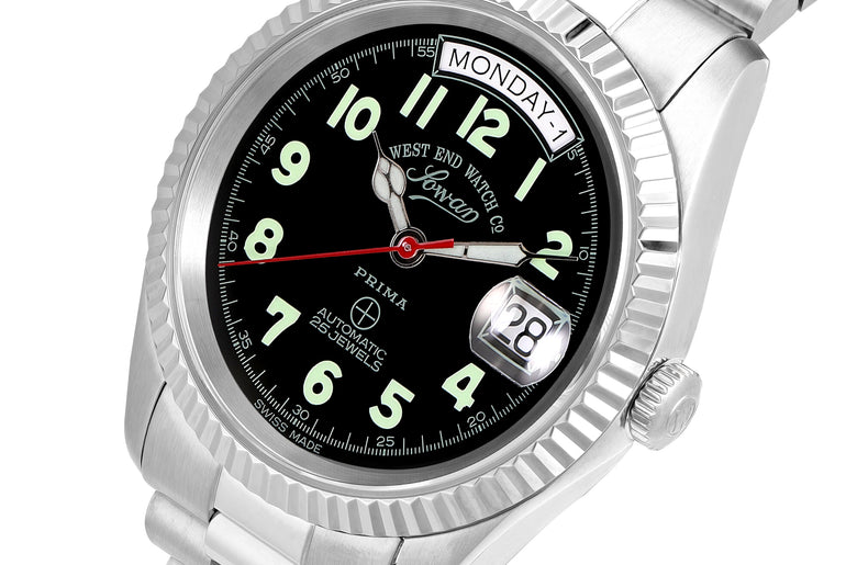 CLASSICS 37 - BLACK DIAL WITH LUMINESCENT GREEN NUMERALS