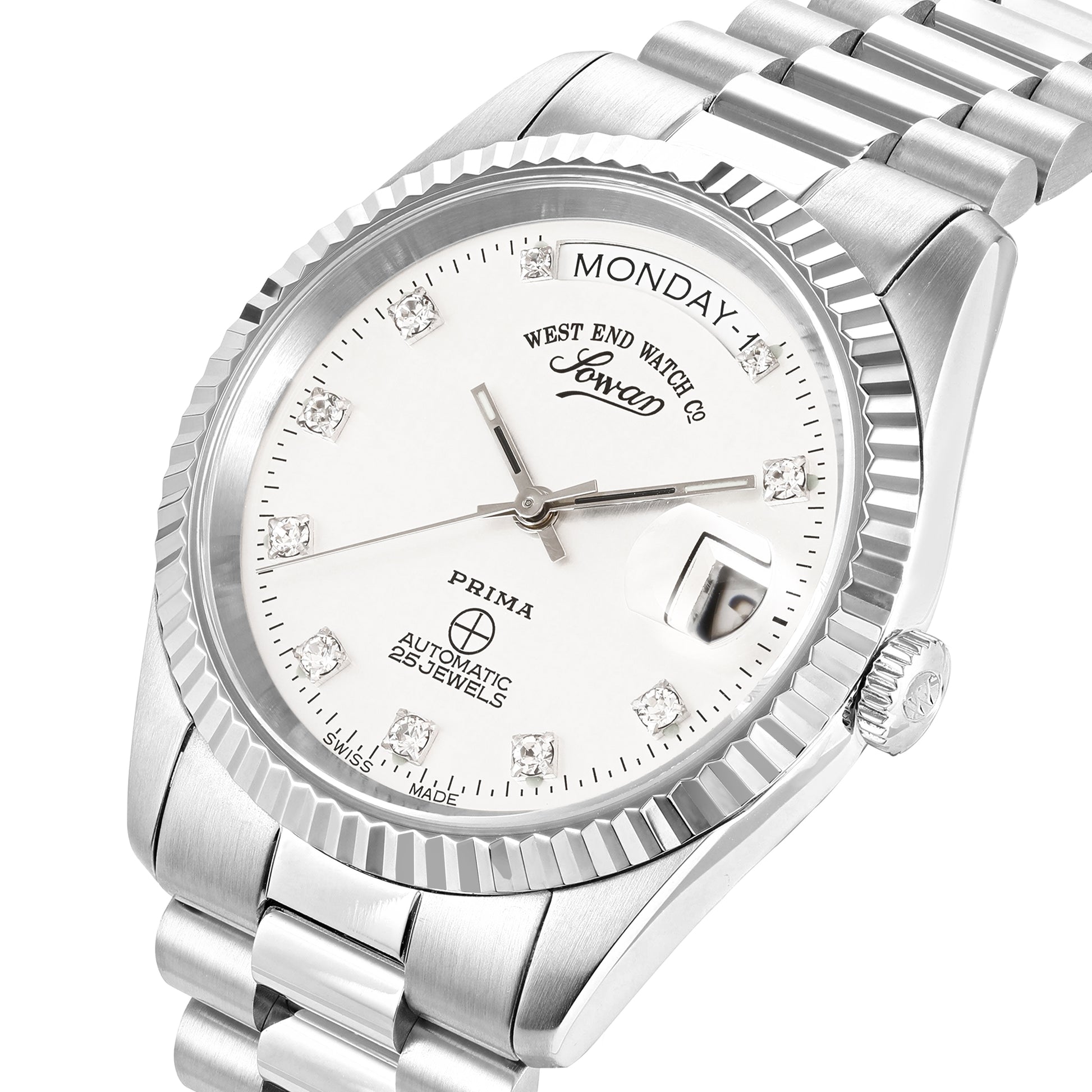 THE CLASSICS 37 - SILVER DIAL WITH ZIRCONE STONES