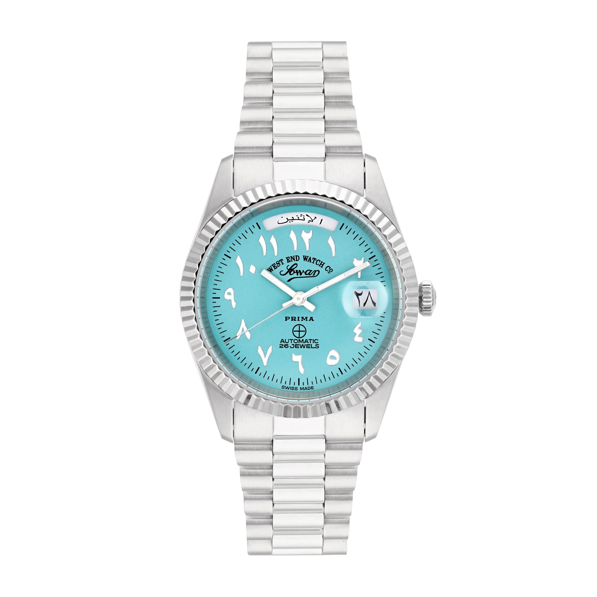 THE CLASSICS 37 - TURQUOISE DIAL WITH SS EASTERN ARABIC NUMERALS