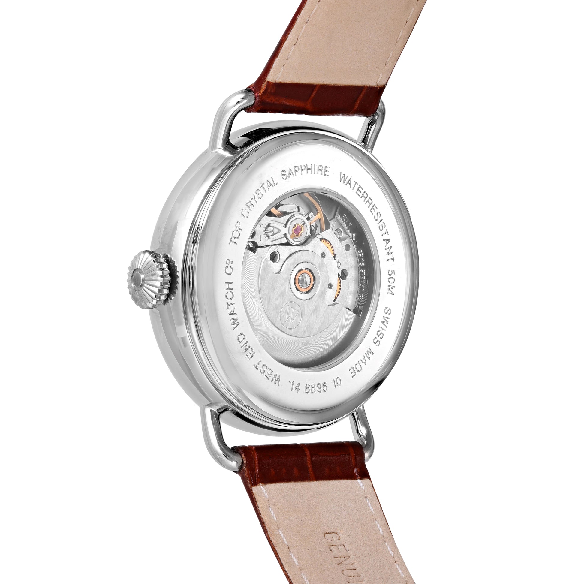 TELEGRAPH - WHITE DIAL WITH BROWN LEATHER STRAP