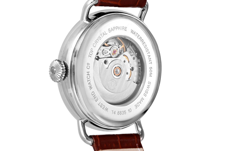 TELEGRAPH - WHITE DIAL WITH BROWN LEATHER STRAP