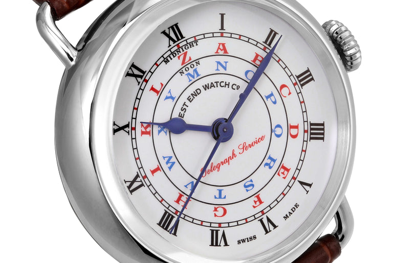 TELEGRAPH - WHITE DIAL WITH BROWN LEATHER STRAP