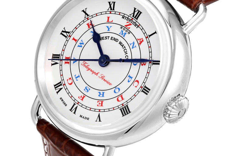 TELEGRAPH - WHITE DIAL WITH BROWN LEATHER STRAP