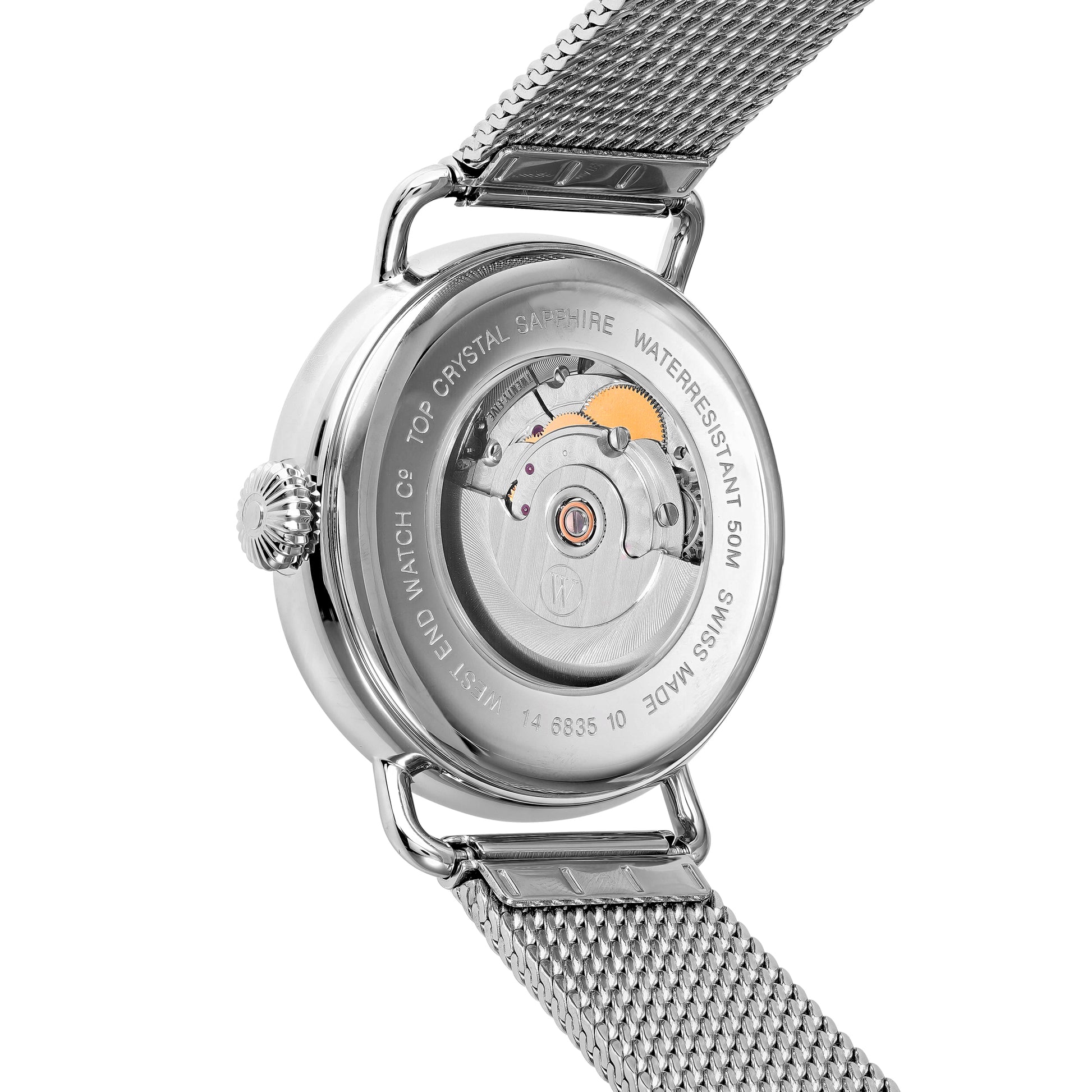 TELEGRAPH - WHITE DIAL WITH STAINLESS STEEL MESH BRACELET