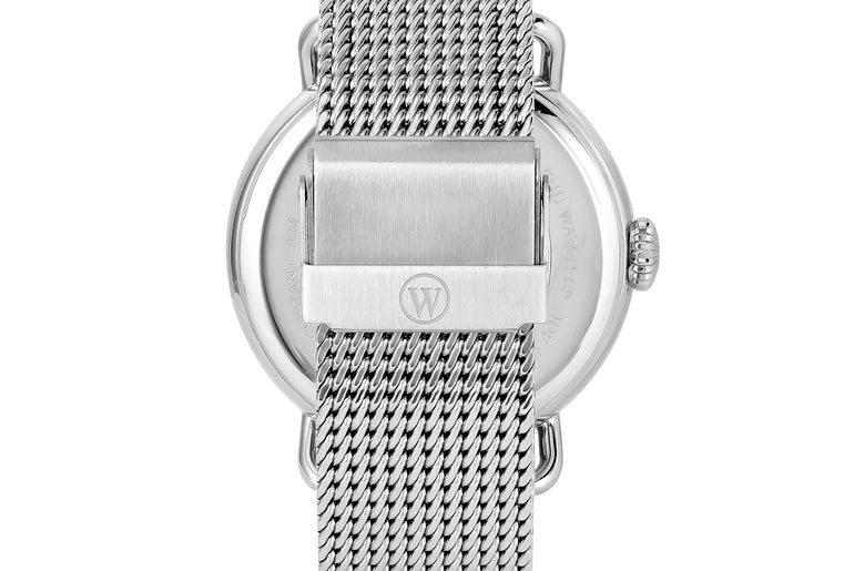 TELEGRAPH - WHITE DIAL WITH STAINLESS STEEL MESH BRACELET