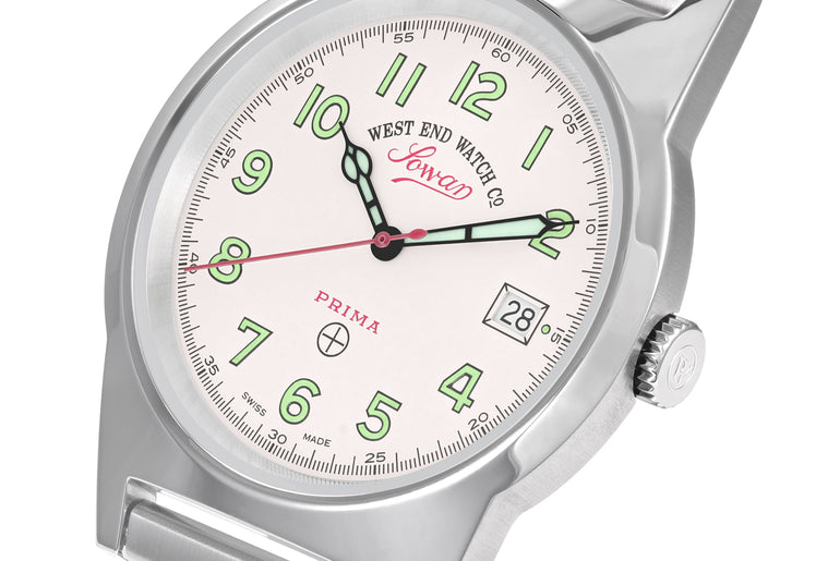 SOUQ - WHITE DIAL WITH LUMINESCENT GREEN NUMERALS