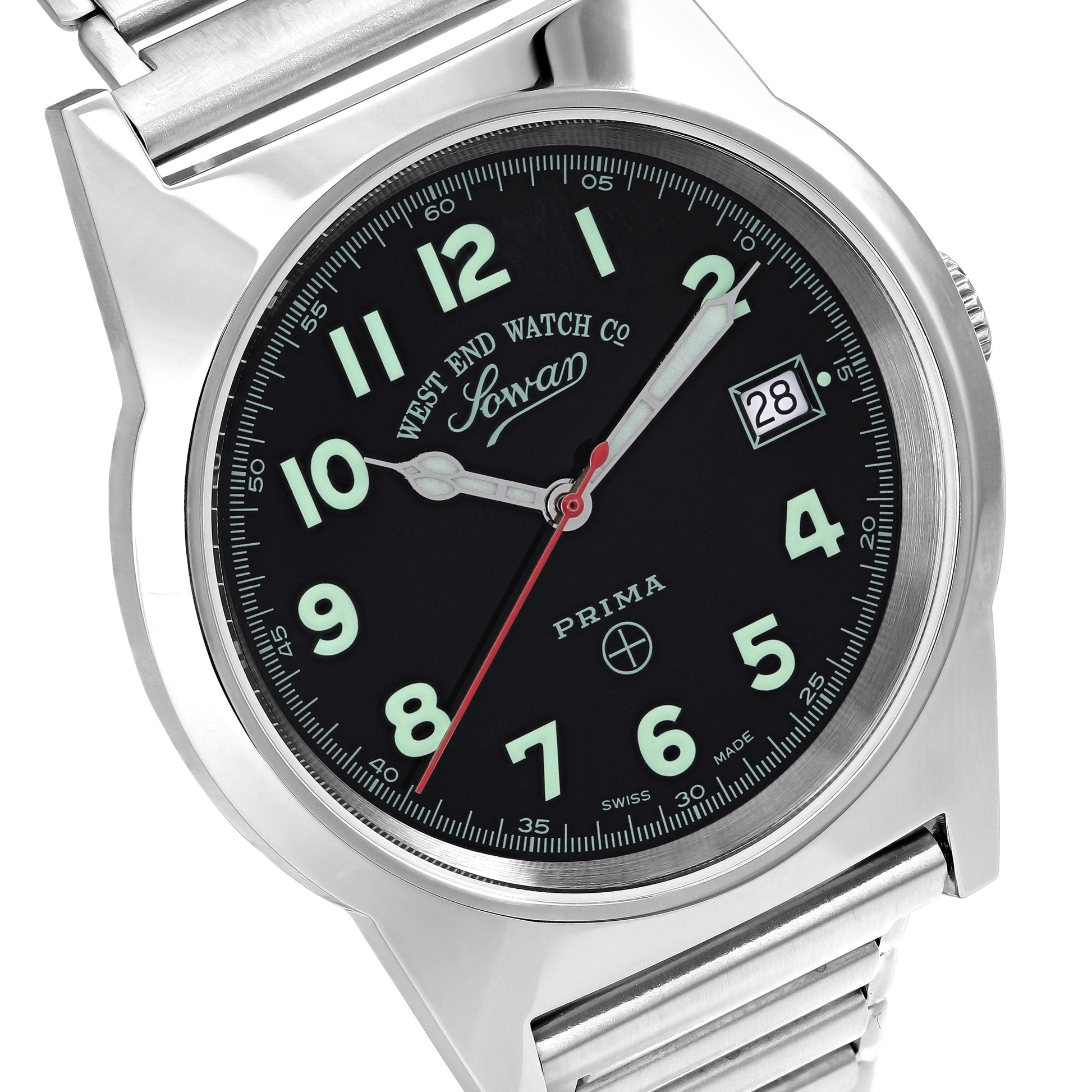 SOUQ - BLACK DIAL WITH LUMINESCENT GREEN NUMERALS