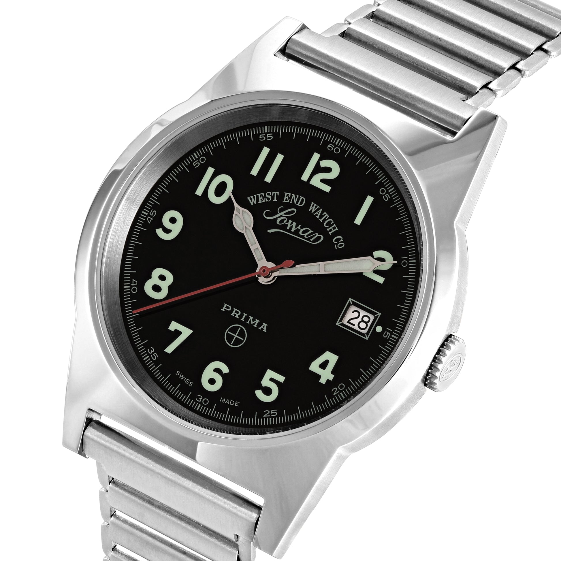 SOUQ - BLACK DIAL WITH LUMINESCENT GREEN NUMERALS