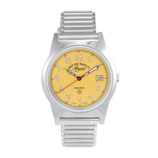 SOUQ - YELLOW DIAL WITH WHITE LUMINESCENT EASTERN ARABIC NUMERALS