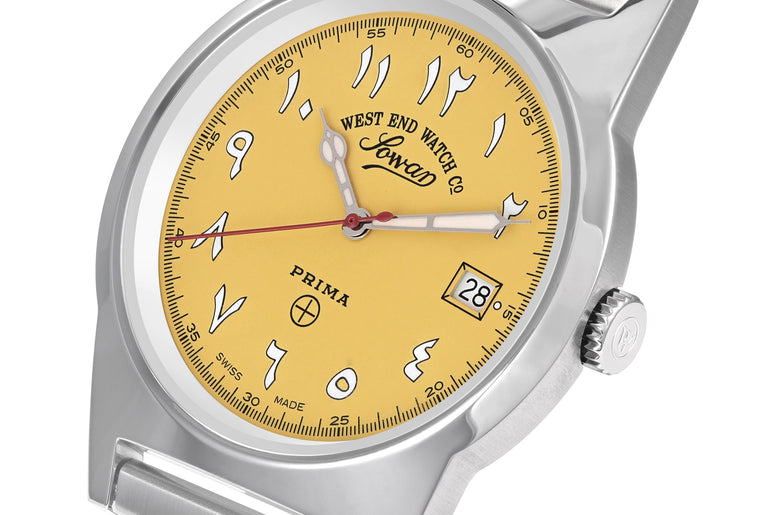 SOUQ - YELLOW DIAL WITH WHITE LUMINESCENT EASTERN ARABIC NUMERALS