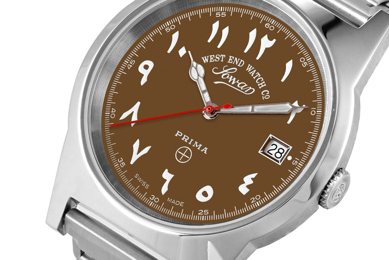 SOUQ - BROWN DIAL WITH LUMINESCENT EASTERN ARABIC NUMERALS