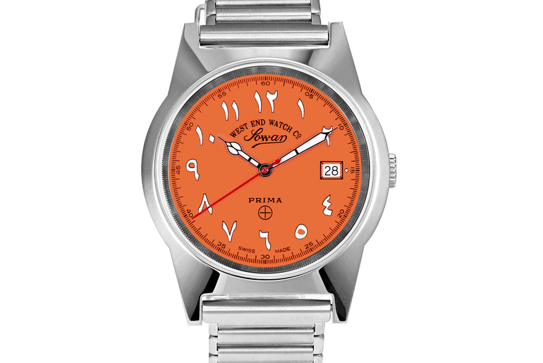 SOUQ - ORANGE DIAL WITH LUMINESCENT EASTERN ARABIC NUMERALS