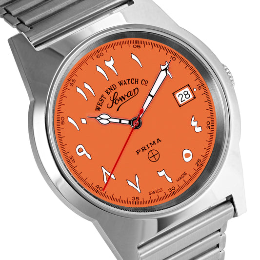 SOUQ - ORANGE DIAL WITH LUMINESCENT EASTERN ARABIC NUMERALS