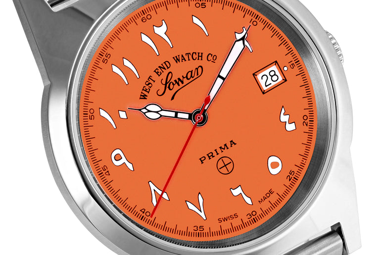 SOUQ - ORANGE DIAL WITH LUMINESCENT EASTERN ARABIC NUMERALS