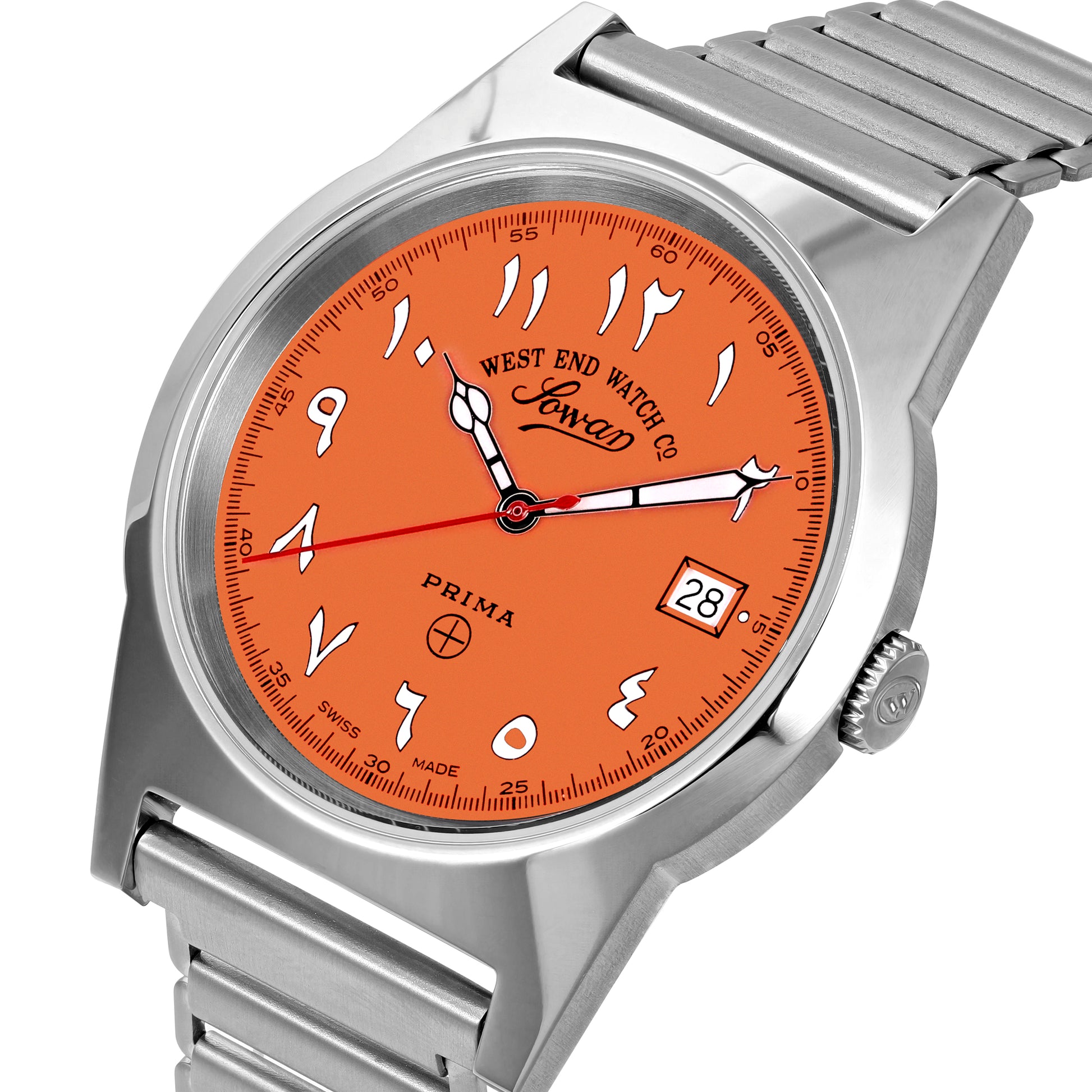 SOUQ - ORANGE DIAL WITH LUMINESCENT EASTERN ARABIC NUMERALS