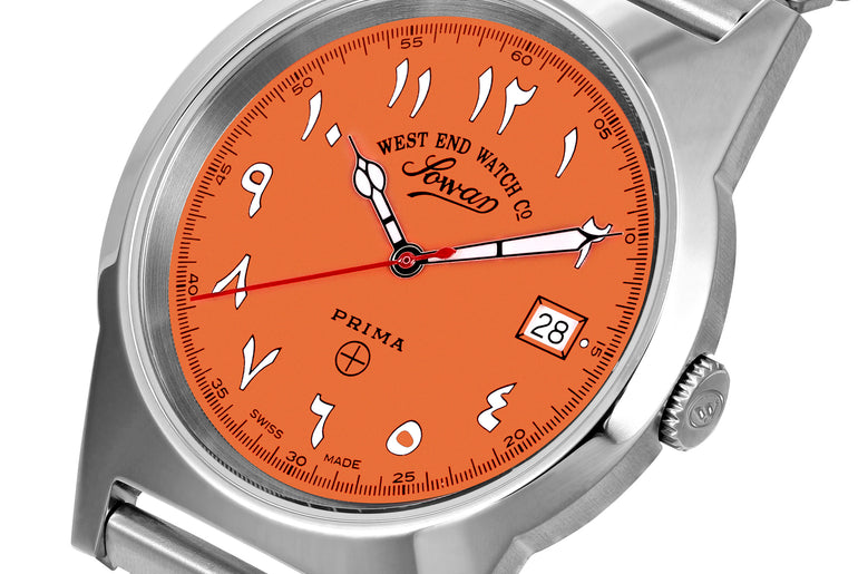 SOUQ - ORANGE DIAL WITH LUMINESCENT EASTERN ARABIC NUMERALS