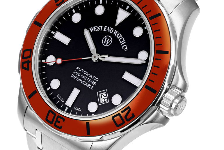 IMPERMEABLE - BLACK DIAL WITH ORANGE BEZEL