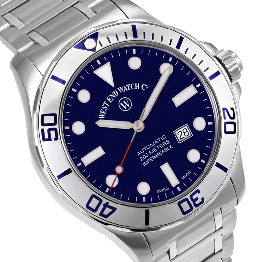 IMPERMEABLE - BLUE DIAL WITH LUMINESCENT WHITE MARKERS