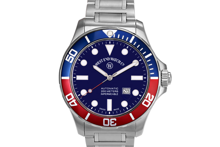 IMPERMEABLE - BLUE DIAL WITH BLUE/RED BEZEL