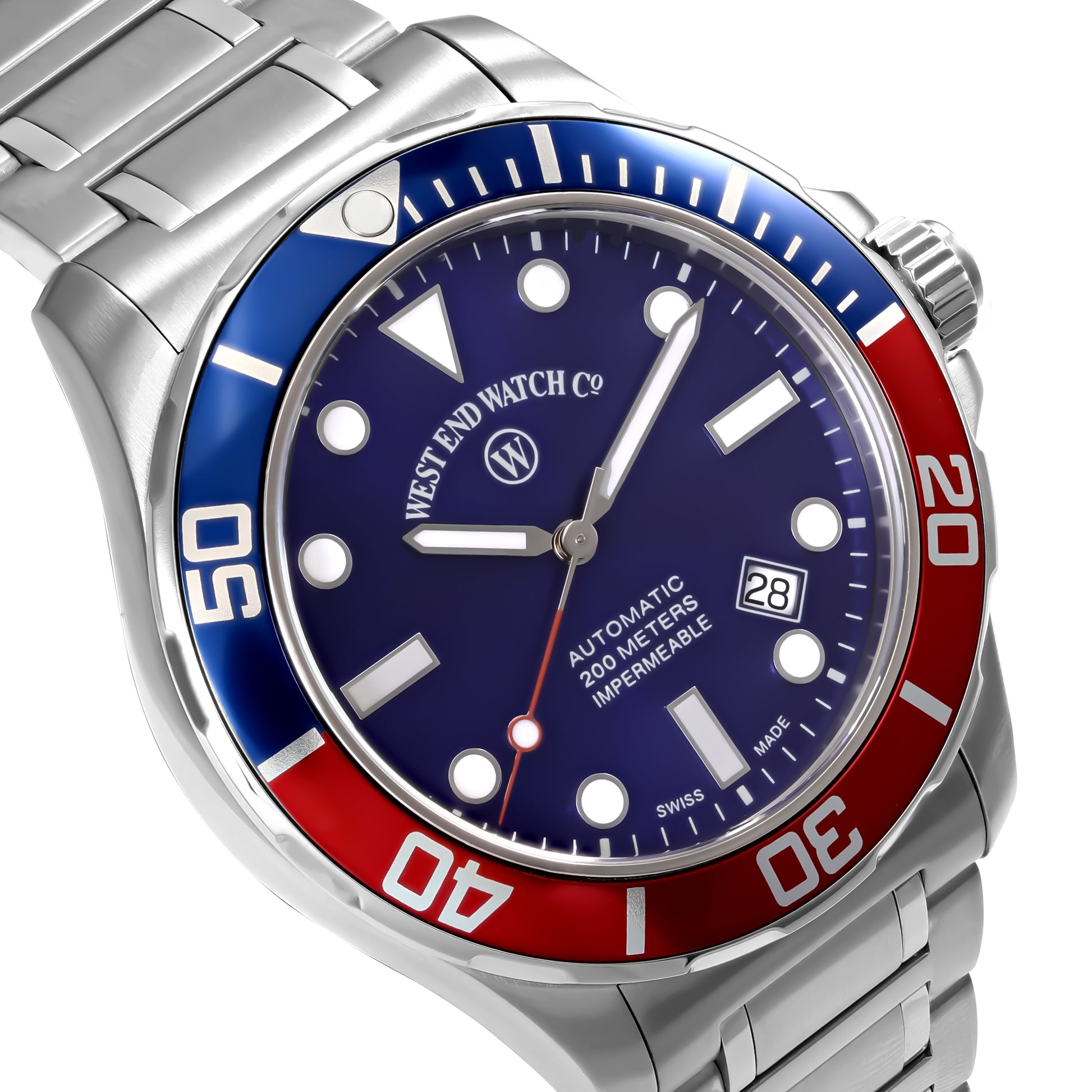 IMPERMEABLE - BLUE DIAL WITH BLUE/RED BEZEL