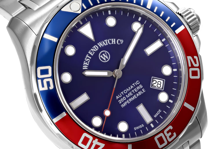 IMPERMEABLE - BLUE DIAL WITH BLUE/RED BEZEL