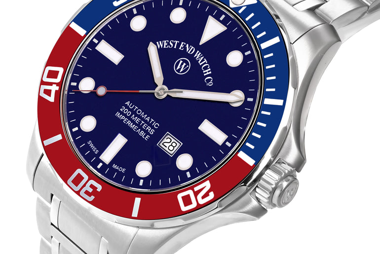 IMPERMEABLE - BLUE DIAL WITH BLUE/RED BEZEL