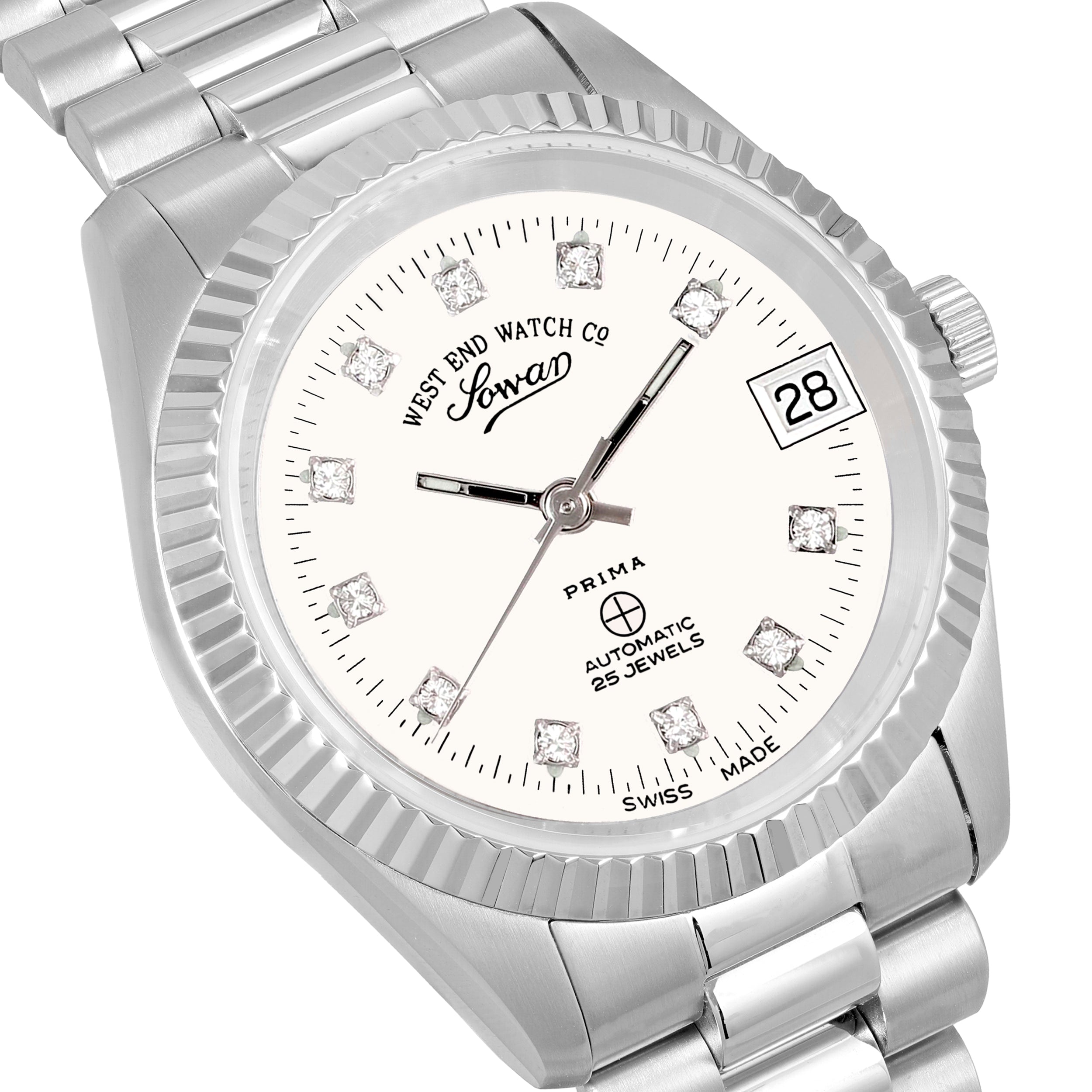 CLASSIC 32 - SUNRAY SILVER DIAL WITH ZIRCONE STONES