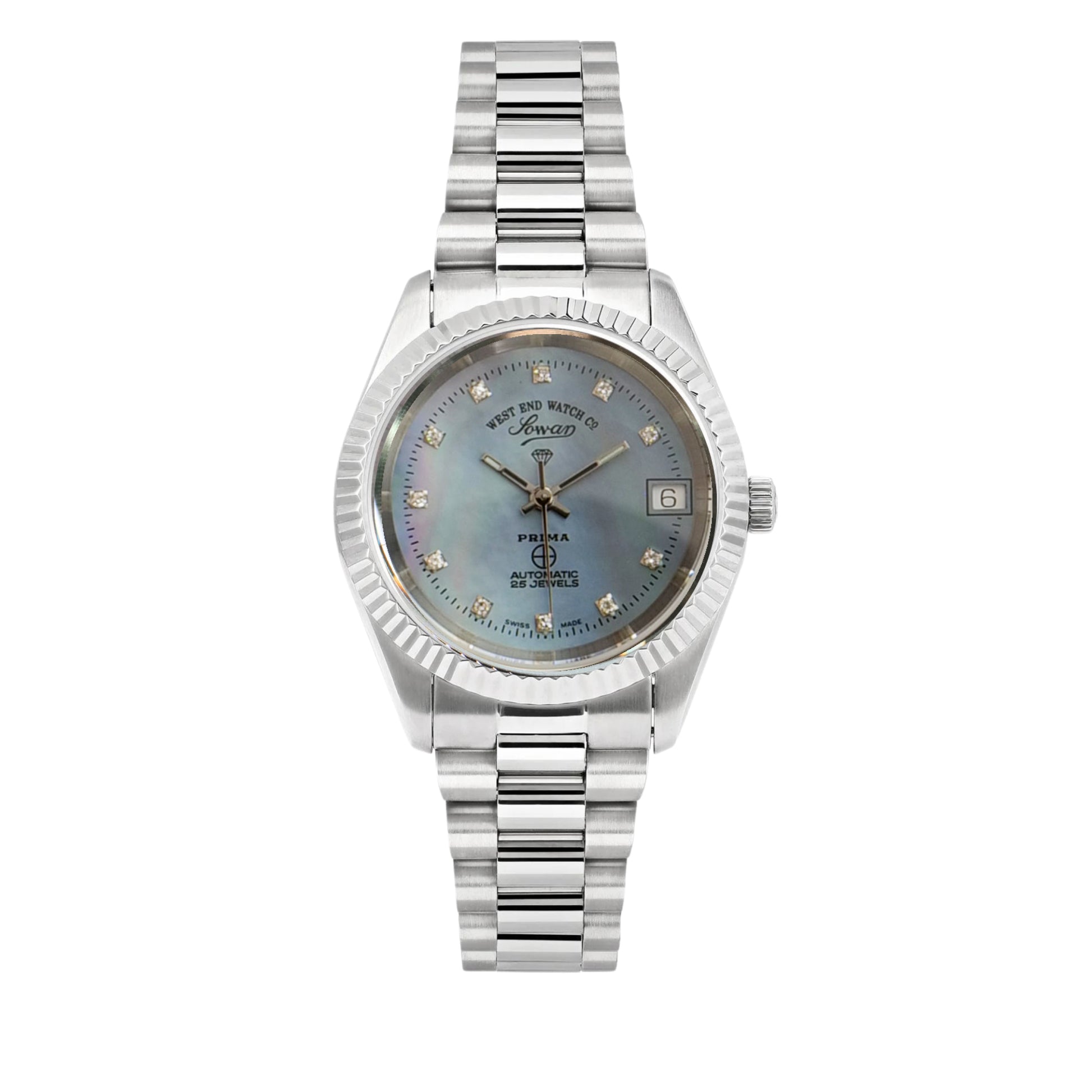 THE CLASSICS 32 - BLUE MOTHER OF PEARL DIAL WITH 11 DIAMONDS