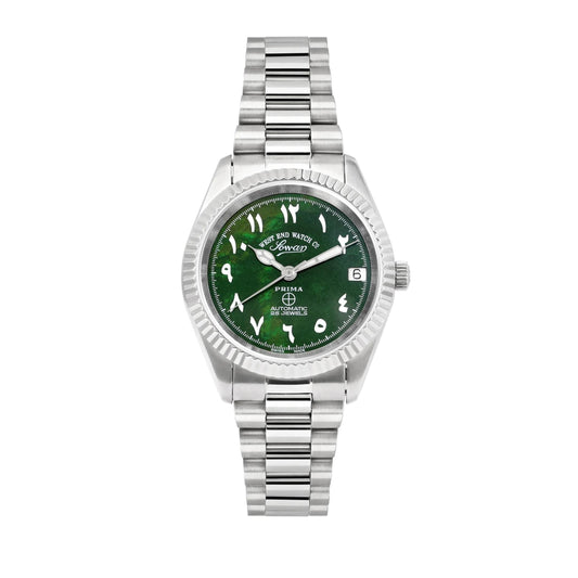 THE CLASSICS 32 - GREEN MOTHER OF PEARL WITH WHITE EASTERN ARABIC NUMERALS