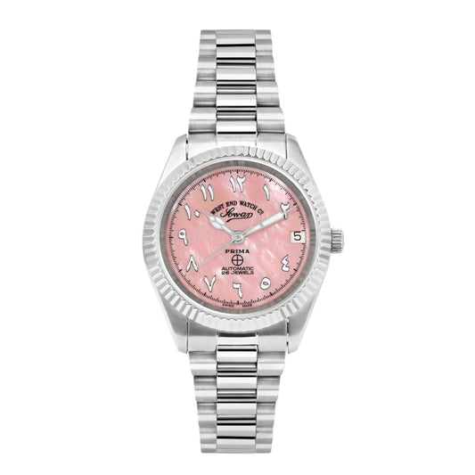 THE CLASSICS 32 - PINK MOTHER OF PEARL WITH WHITE EASTERN ARABIC NUMERALS