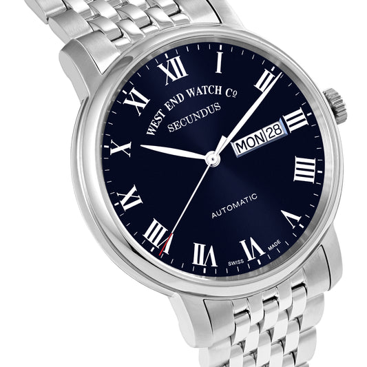 SECUNDUS - SUNRAY BLUE DIAL WITH WHITE ROMAN NUMERALS