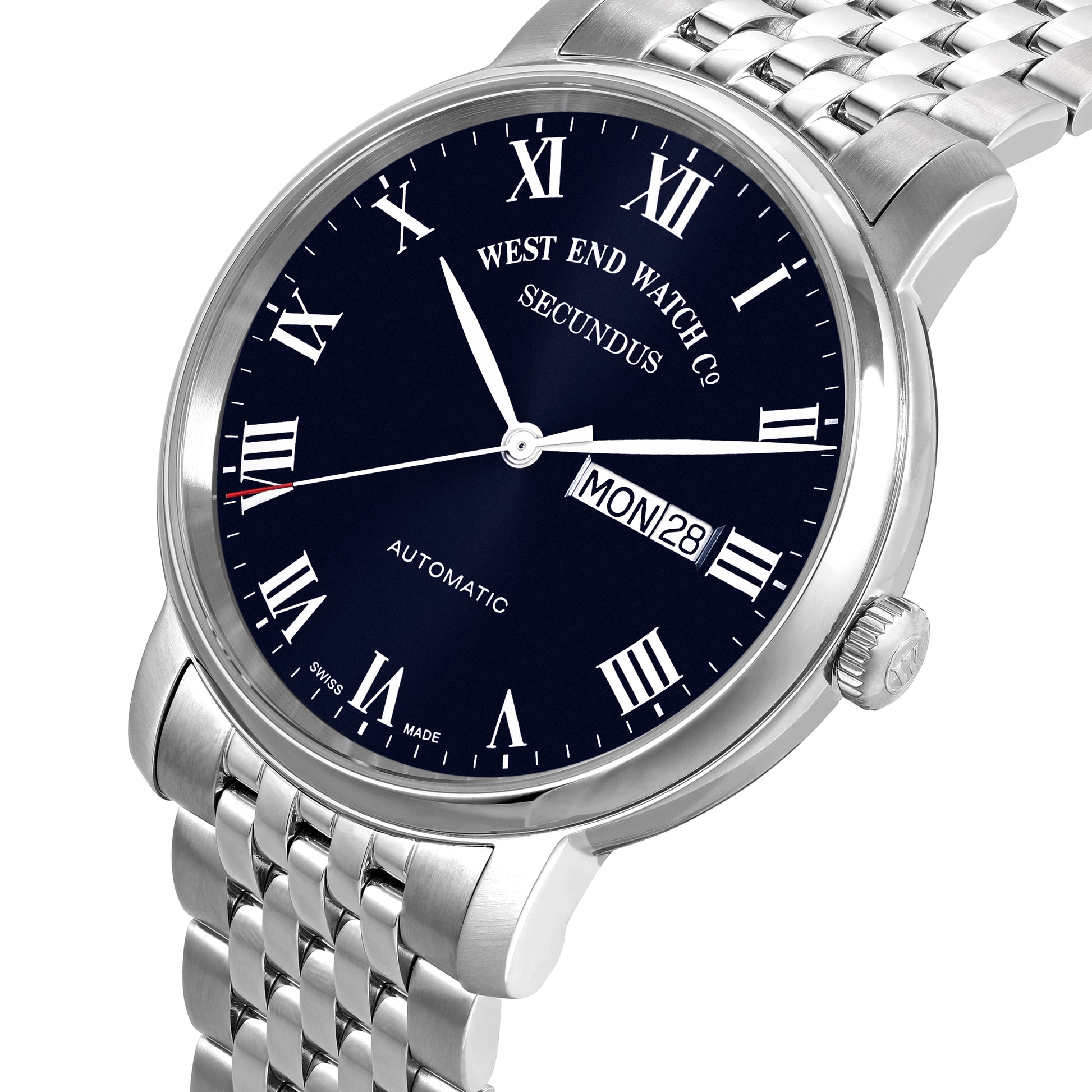 SECUNDUS - SUNRAY BLUE DIAL WITH WHITE ROMAN NUMERALS