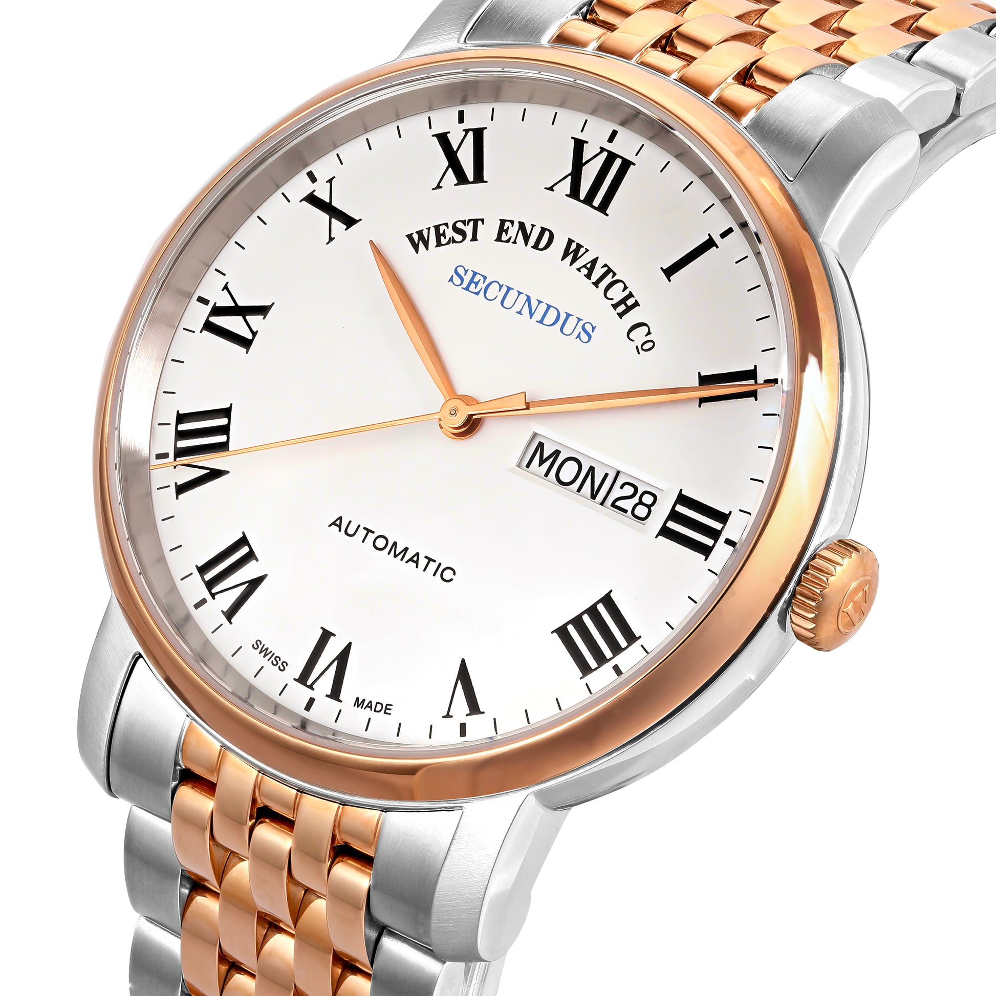 SECUNDUS - WHITE DIAL WITH ROMAN NUMERALS