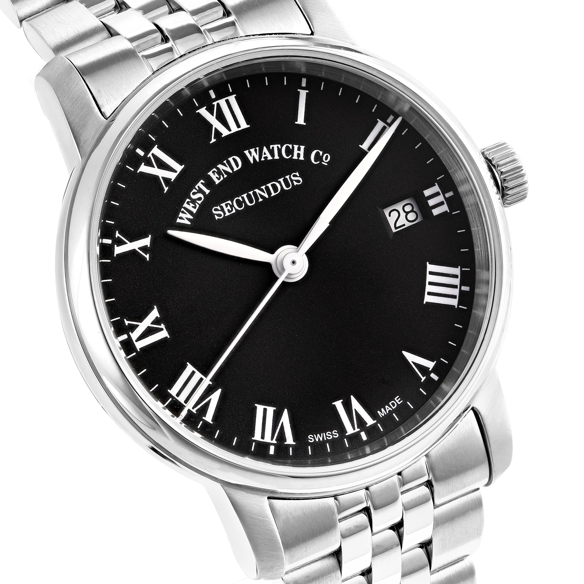 SECUNDUS 32MM - BLACK DIAL WITH ROMAN NUMERALS