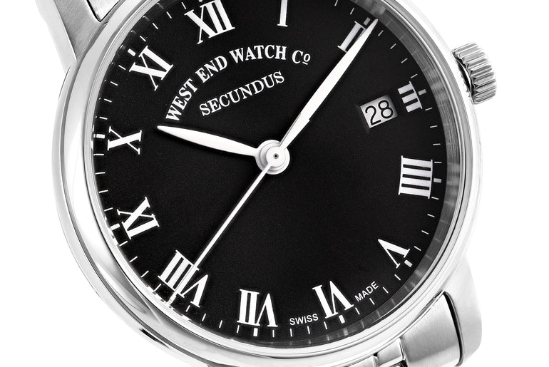 SECUNDUS 32MM - BLACK DIAL WITH ROMAN NUMERALS