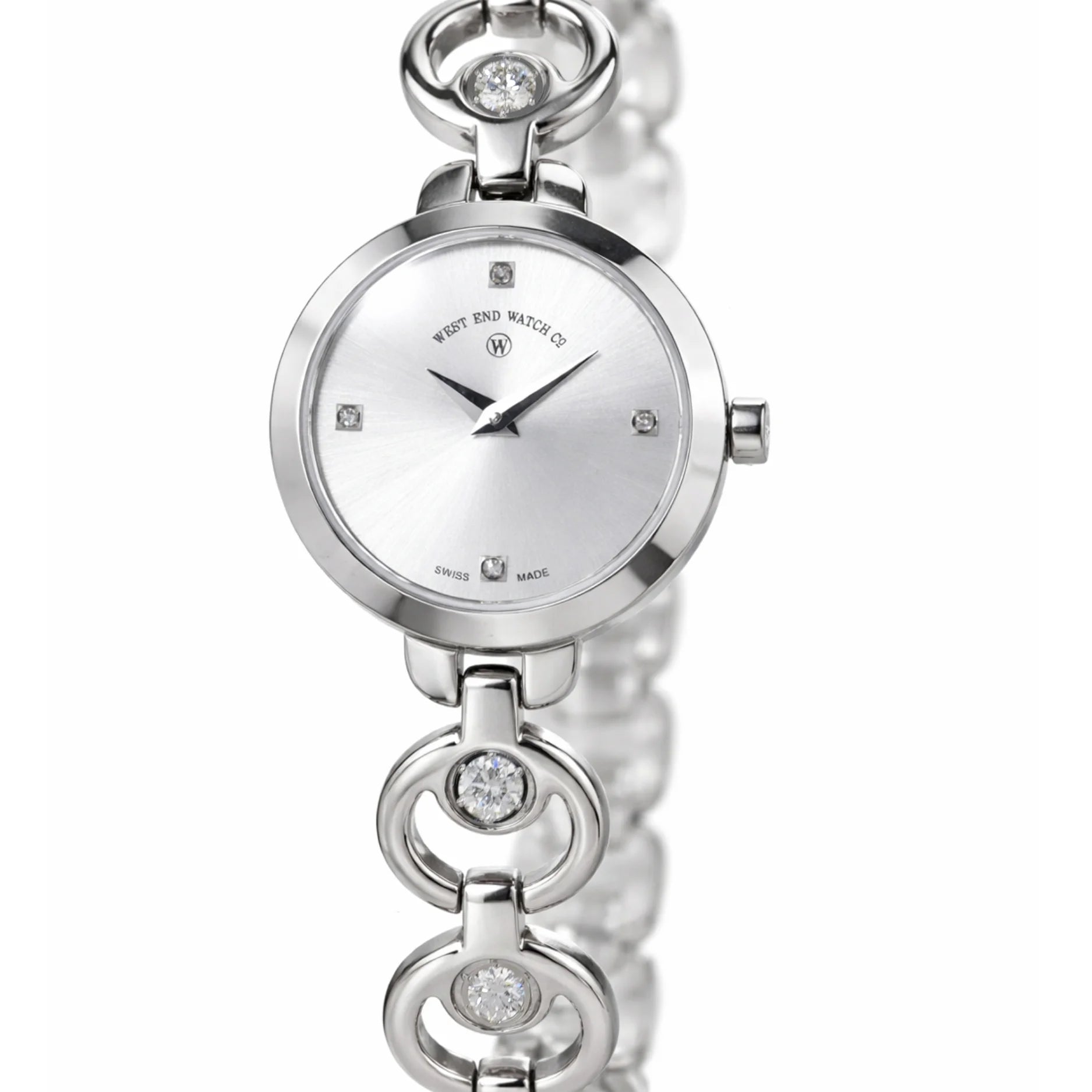 CHAND - SILVER SUNRAY DIAL WITH 4 DIAMONDS